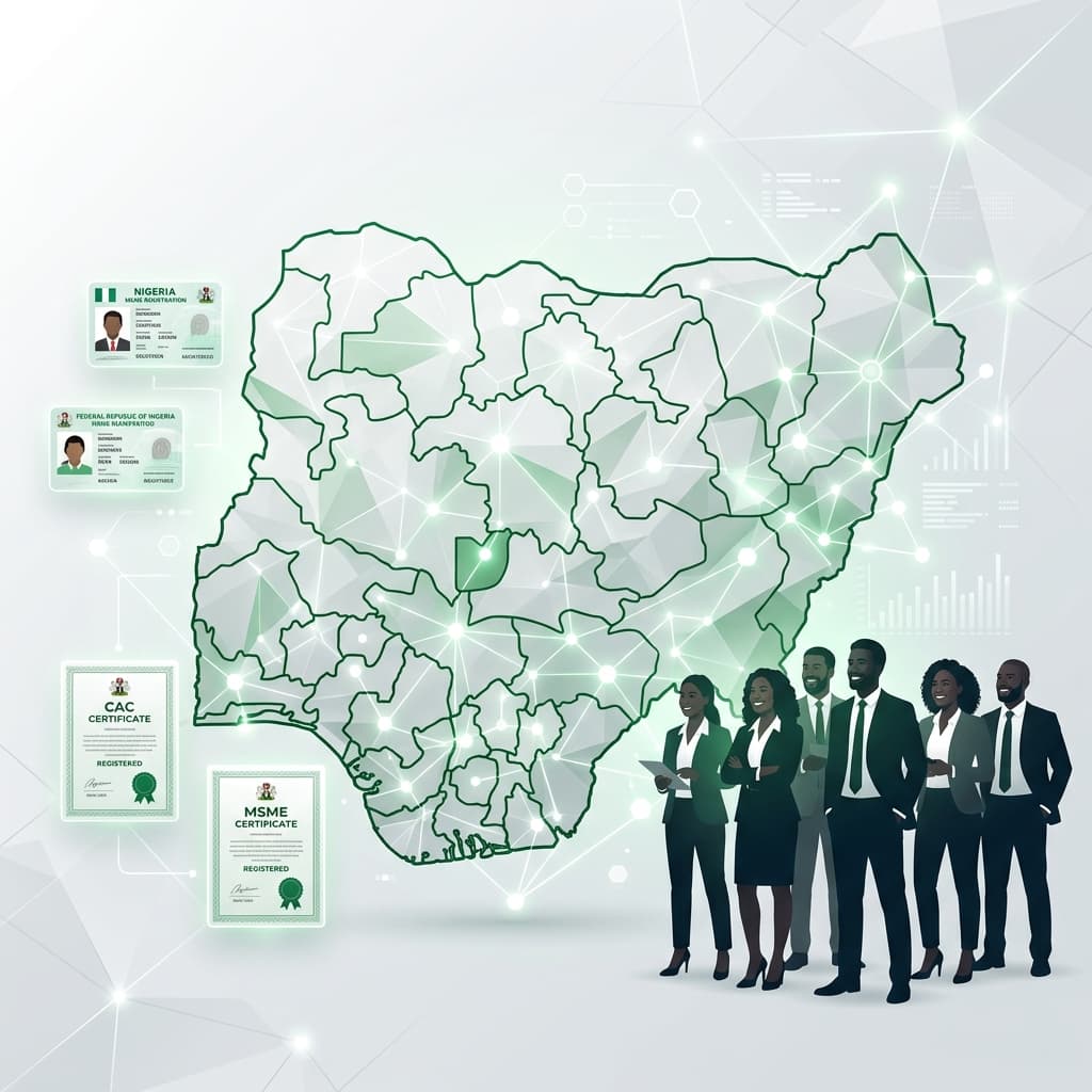 Map of Nigeria connected by MSME data network